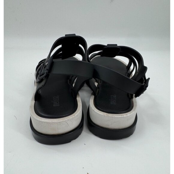Melissa Flox Flatform Black Strappy Platform Sandals Size 7 - Picture 7 of 9